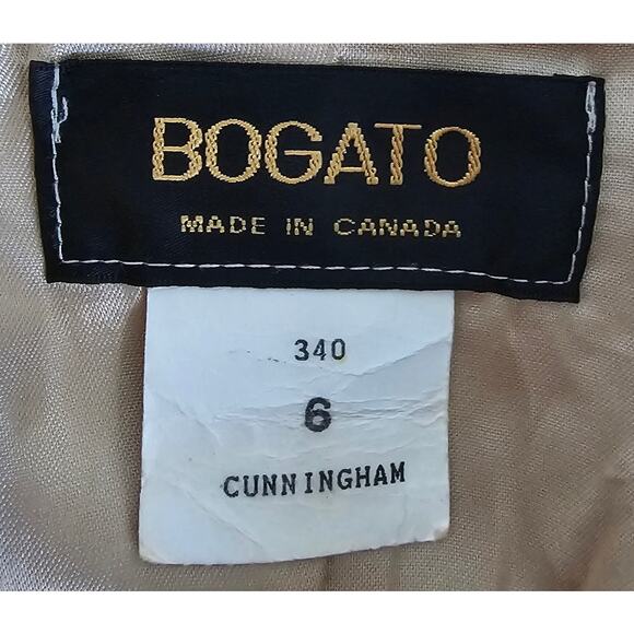 Vintage BOGATO Tan Leather Jacket Made in Canada Women's 6 - Picture 6 of 7